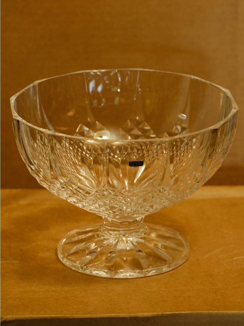 VTG Cristal D'Arques Longchamp France Lead Crystal Cut-glass Footed Bowl Estate